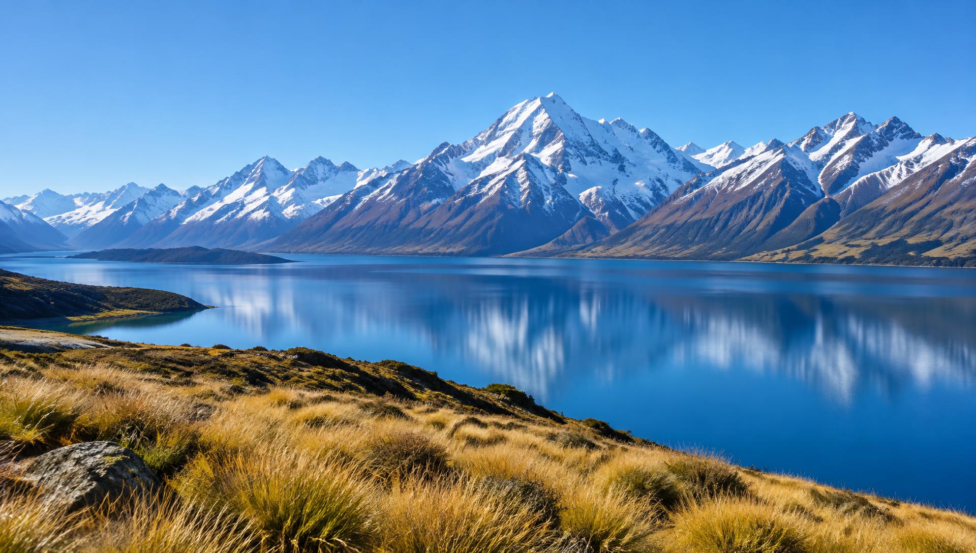 New Zealand Southern Alps above an alpine lake — plastics supplied nationwide across NZ